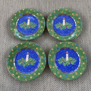 Sango PotPourri Mix & Match Christmas Plates Set of 4 Candles